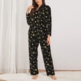 thumbnail image 2 of Honeii Gold Dog Paw Print Women's Pajama Sets Long Sleeve Button Down Sleepwear Nightwear Soft Pjs Lounge Sets 2PCS-XX-Large, 2 of 7