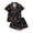 C482 Black, variant on CONZONE Halloween Toddler Girls Pajamas Graphic Pjs Set Hallowmas Jammies Short Sleeve Button Down Shirts Shorts 2 Piece Sleepwear Loungewear for Kids