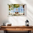 thumbnail image 2 of Elephant Stock Beach Window Wall Art - Horizontal Multi Panel Canvas - Living Room Wall Decor - Beach Multi Panel - Beige And Brown Decor - 23" x 14", 2 of 4