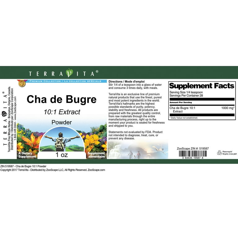 TerraVita Cha de Bugre 10 1 Powder 1 oz 1 Pack Zin 519587