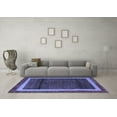thumbnail image 3 of Ahgly Company Machine Washable Indoor Rectangle Abstract Blue Modern Area Rugs, 7' x 9', 3 of 4
