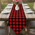 thumbnail image 6 of Table Runners 70 Inches Long, Black Red Plaid Cotton Linen Kitchen Dining Coffee Table Runner for Party Home Decor, Vintage Rustic Buffalo Checked Gingham Tabletop Dresser Scarves Runner 13x70 Inch, 6 of 9