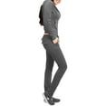 thumbnail image 2 of J. METHOD Women’s Tracksuit Set Casual 2 Piece Outfit Slim Fit Velour Velvet Zip Up Hoodie Jacket Top and Sweatpants Sweatsuit NEWTS03 Dark Gray 2X, 2 of 6