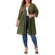 thumbnail image 2 of Cárdigans de mujer plus size Agnes Orinda, de encaje, ligeros, con mangas 3/4, cárdigans de cobertura 2X en verde ejército, 2 of 6