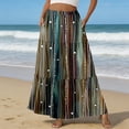 thumbnail image 2 of LWavelet Women Tribal Print Tiered Maxi Skirt Elastic Waist With Pockets Boho Long Skirt Black M, 2 of 6