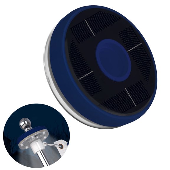 FIASON 1 Pack Blue Flag Pole Light Solar Powered, Waterproof, Solar Flag Pole Light for 5-12 FT Flag Pole, Solar Light for 1 inch Diameter Flagpole Outdoor, Auto On/Off