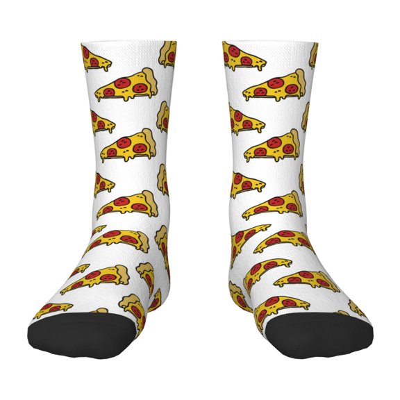 Honeii Pizza Print Children's Colorful Socks,Unisex Kids and Toddlers' Cushioned Sock,Kids Athletic Crew Socks,for Everyday Wear and Sports