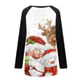 thumbnail image 5 of Ensembles de Femmes Dégagement Femmes Manches Longues Noël Impression Col Rond Pull Chemise T-Shirt Tops Blanc XL, 5 of 5