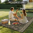thumbnail image 4 of Sage Green Floral Outdoor Rug for Patio/Deck/Porch, Non-Slip Large Area Rug 5 x 8 Ft, Ethnic Tribe Abstract Art Flowers Indoor Outdoor Rugs Washable Area Rugs, Reversible Camping Rug Carpet Runner, 4 of 8