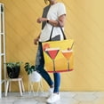 thumbnail image 4 of FORMRS Womens Canvas Tote Bag with Zipper Inner Pocket Shoulder Handbag, Orange Cocktails, 4 of 7
