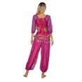 thumbnail image 4 of Eandarui Women's Belly Dance Outfit Performance Bollywood Indian Dancing Costume Crop Hot Pink One Size, 4 of 6