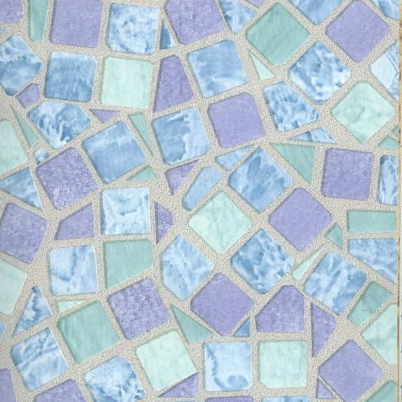 Dundee Deco Peel and Stick Self Adhesive Wallpaper - Abstract Printed Mauve, Blue, Green Mosaic , 18 ft x 18 in