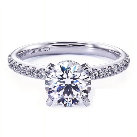Halo Moissanite Engagement Rings for Women, 1.5ct Round D Color VVS1 Clarity Lab Created Diamond Wedding Rings