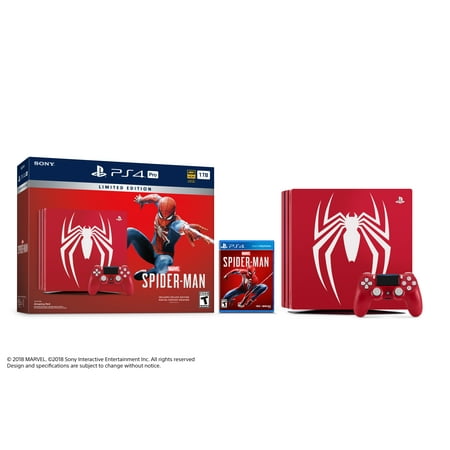 Sony Limited Edition Marvel’s Spider-Man PS4 Pro 1TB Bundle,