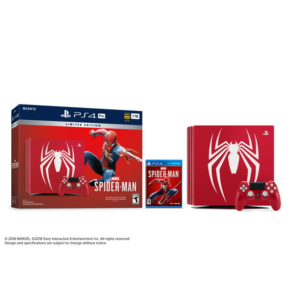 Sony Edition Spider-Man PS4 Pro 1TB Red - Walmart.com