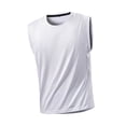 thumbnail image 3 of HappyYEE Men's Athletic Tank Tops, Casual Round Neck Sleeveless T-Shirt, Plus Size Summer Quick Dry Gym Fitness Tanks White XXL, 3 of 8
