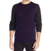 New Calvin Klein Men's Merino Crew with Rib Detail Sweater, Purple Shade, S, 3855-3