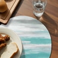thumbnail image 3 of Turquoise Gray White Round 13 Inch Placemats Set of 8, Country Abstract Ombre Mottled HeatResistant Non Slip Place Mats for Dining Table, Wipeable Braided Kitchen Table Mats for Housewarming, 3 of 9