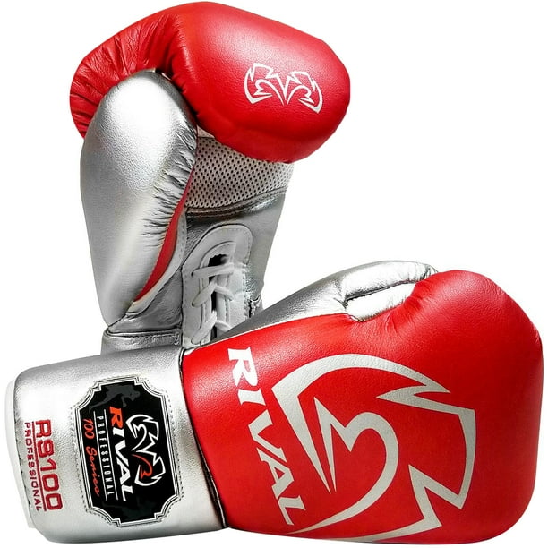 Rival Boxing RS100 Pro Sparring Boxing Gloves 14 oz. Red/Silver