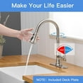 thumbnail image 2 of BWE Kitchen Faucet with Pull Out Sprayer 3 Spray Modes Brushed Nickel Single Handle Singe Lever High Arc Kitchen Sink Faucet with Deck Plate Commercial Bar Farmhouse Pull Down Sprayer, 2 of 6