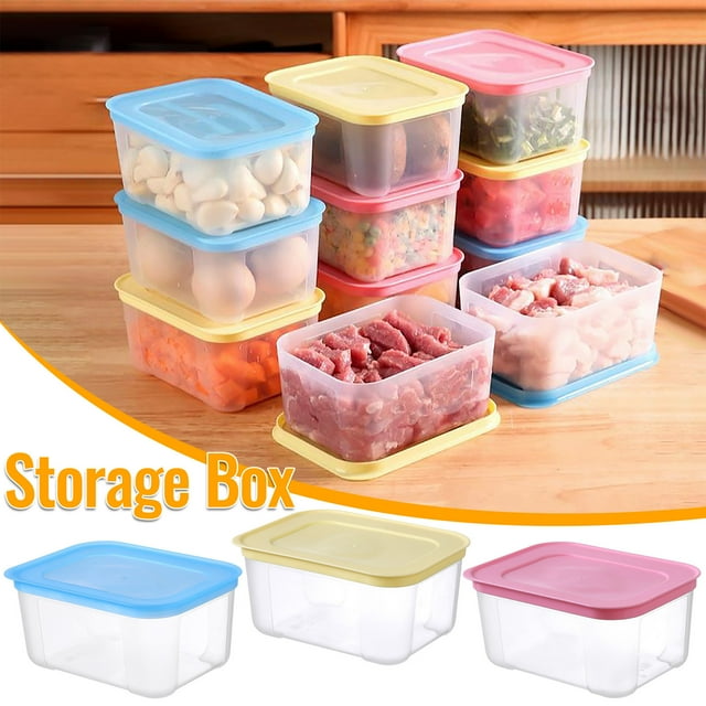 Meitianfacai 750ml Food Storage Containers with Lids, Airtight Clear Kitchen Pantry Organization Containers, Organizer Jars for Refrigerator, Food Grade Plastic BPA Free, Stackable