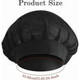 thumbnail image 2 of 2 Pieces Chef's Toque Chef Hat Kitchen Cap Cuisine Black Adjustable Catering Hairnet Reusable Mesh Restaurant Beanie, 2 of 5