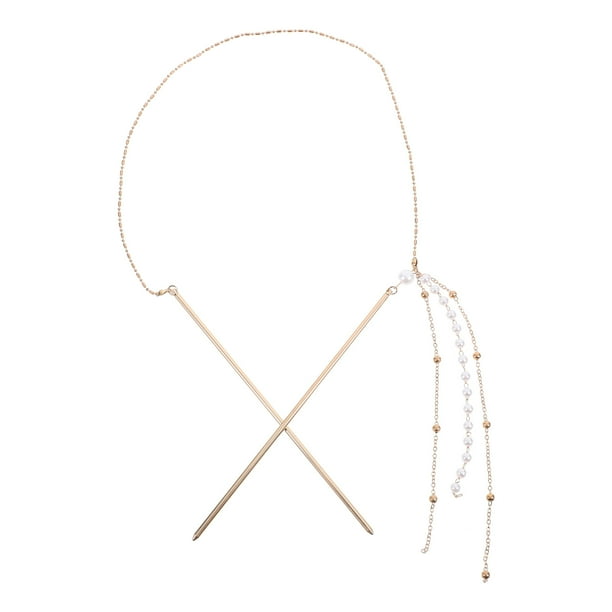 Chino estilo horquilla doble cadena cabello tassel pelo palo para mujeres niñas