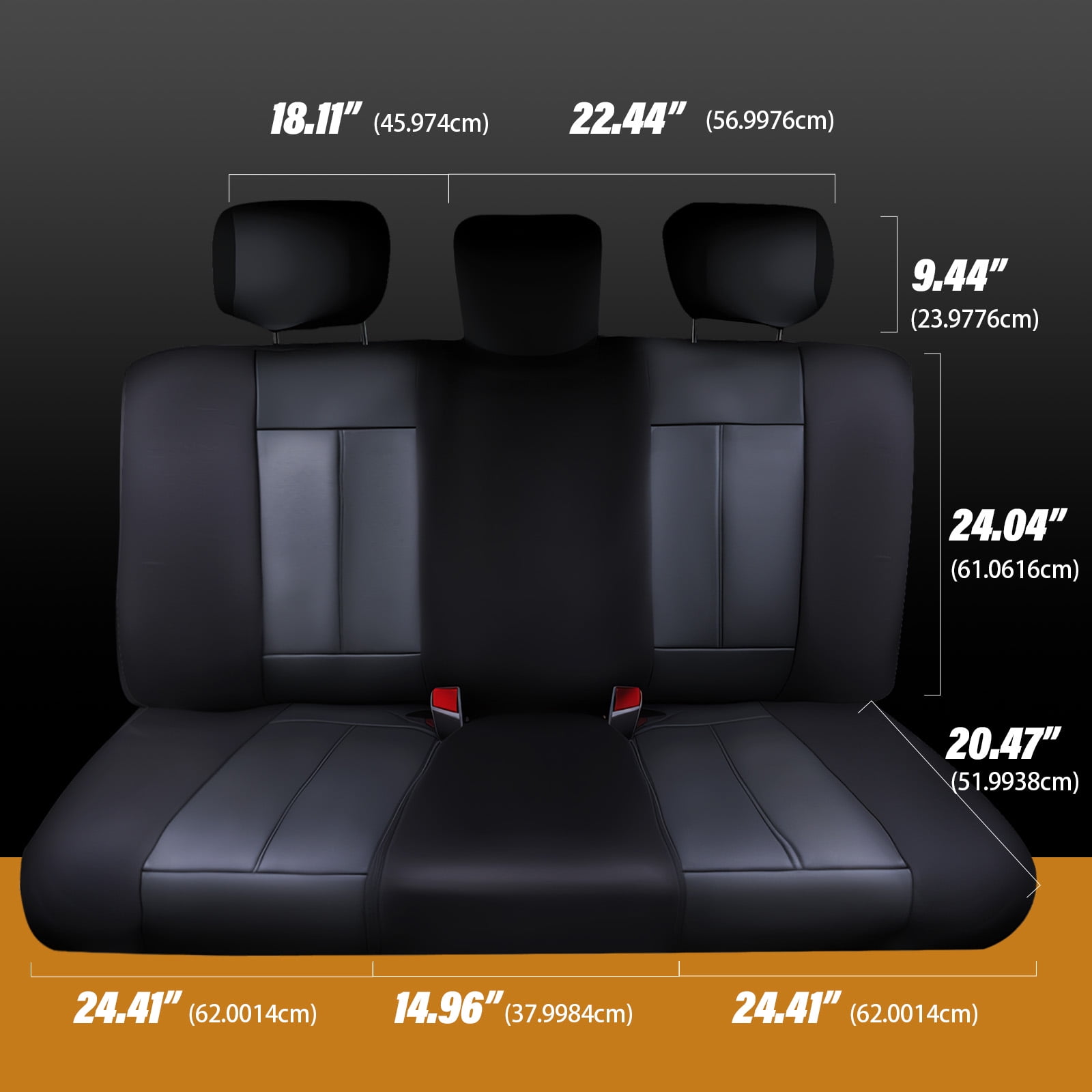 Universal Rear Bench Car Seat Cover, Full-Size Back Seat Protector for Cars SUVs Trucks, All-Season Fit, Upgrade Interior Style, Easy Installation – Rear 3-Seat Cover
