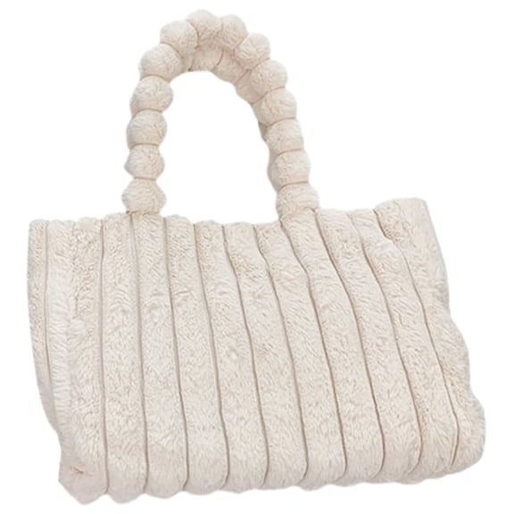 KONTONTY Large Capacity Shoulder Bag 1 Set Fluffy Tote Bag Plush Fuzzy Tote for Women