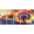 thumbnail image 2 of Dandelion Flower on Orange Background - Floral Canvas Art Print, 2 of 3