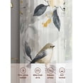 thumbnail image 3 of Yellow Grey Botanical Sheer Curtains for Living Room Bedroom Spring Floral Birds Watercolor Sheer Curtains 45 Inch Long 2 Panels Set Light Filtering Curtain Window Treatments Drapes for Dining Room, 3 of 6