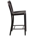thumbnail image 3 of 24'' High Blue Metal Indoor-Outdoor Counter Height Stool with Vertical Slat Back, 3 of 9