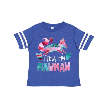 

Inktastic I Love My Mawmaw Pink and Blue Fox with Hearts Gift Toddler Boy or Toddler Girl T-Shirt