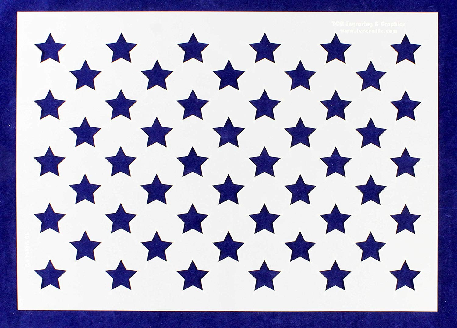 1" STAR STENCIL "50 STARS" TEMPLATE PATRIOTIC AMERICAN FLAG PATTERN 10" X 15" 