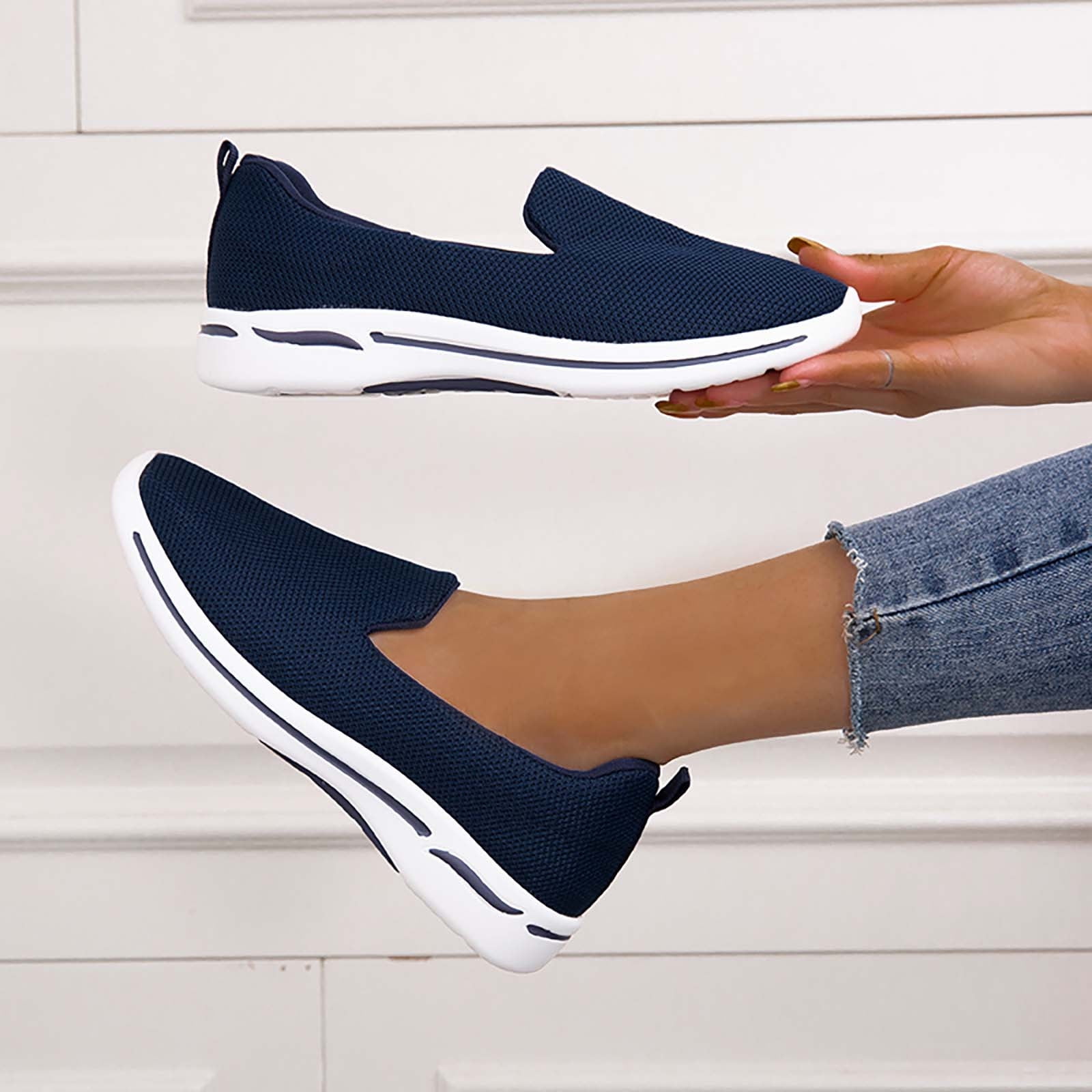 HAOTAGS Women's Casual Walking Sneakers Slip On Flat Comfortable ...