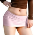 thumbnail image 2 of PUMISAS Summer Mini Skirts For Women Solid Color High Waisted Wrap Hip Skirts Casual Tight Mini Skirts, 2 of 7