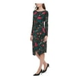 thumbnail image 3 of TOMMY HILFIGER Womens Black Floral Long Sleeve Midi Sheath Dress Size: 4, 3 of 4