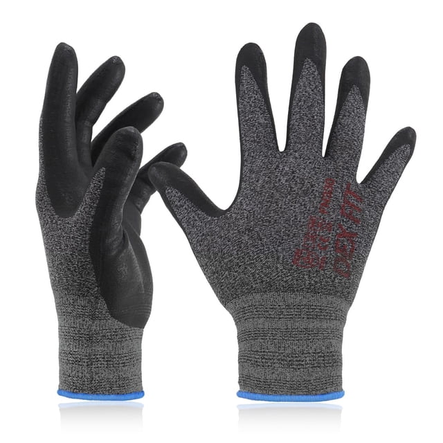 Guantes de trabajo DEX FIT recubiertos de nitrilo FN330 negro gris XS (6)