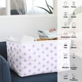 thumbnail image 4 of Sea Team Collapsible Extra Large Canvas Fabric Storage Basket with Handles, Rectangle Waterproof Storage Bin, Box, Cube, Foldable Shelf Basket, Closet Organizer, 22 x 15 x 13 Inches, Purple Star, 4 of 7