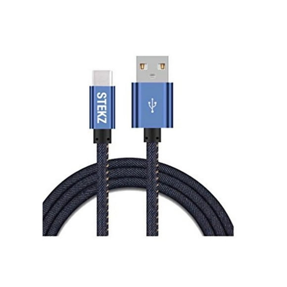 Micro USB Cable Denim Braided Fast Charger USB to Micro USB Data Cable Compatible With, Most Android devices Samsung Galaxy S6 Edge, S7 Edge, S4,Note,LG,Tablets, Xbox & PS4 Controller (3FT) (Blue)
