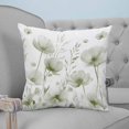 thumbnail image 4 of 24x24 Pillow Covers Set of 2, Sage Green Spring Floral Throw Pillow Covers Decorative Couch Cushion Case, Summer Botanical Watercolor Vintage Microfiber Square Pillowcases for Bedroom Car Living Room, 4 of 7