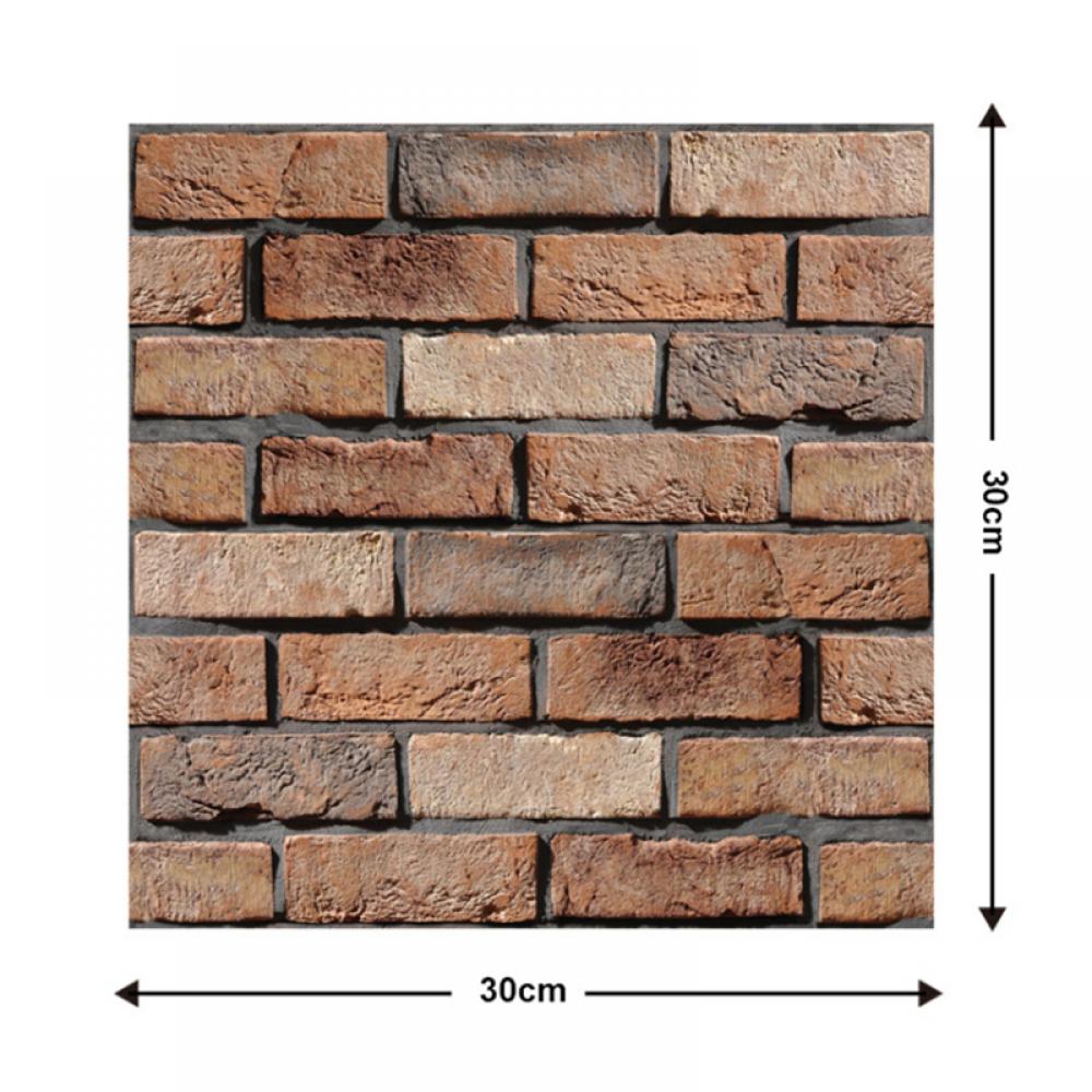 10Pack Stick on Brick Wallpaper Peel and Stick ,3D Textured Faux Brick Wallpaper Removable Brick Contact Paper Waterproof Self Adhesive Brick Backsplash for Kitchen Bedroom Backdrop Wall - image 4 of 7