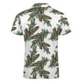 thumbnail image 5 of Christmas Pine Cones Green Men Zipper T-shirt Summer Casual Short Sleeve T-shirt Top, 5 of 7