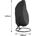 thumbnail image 4 of Funda para silla colgante 190 x 115 cm 210D Oxford Ripstop Funda protectora con cordón Funda impermeable para muebles de jardín a prueba de viento (Negro), 4 of 5