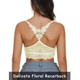 thumbnail image 5 of Lace Bralettes for Women Padded Bralette Camisole Racerback Crop Top Floral Lace Bralettes V Neck, 5 of 5