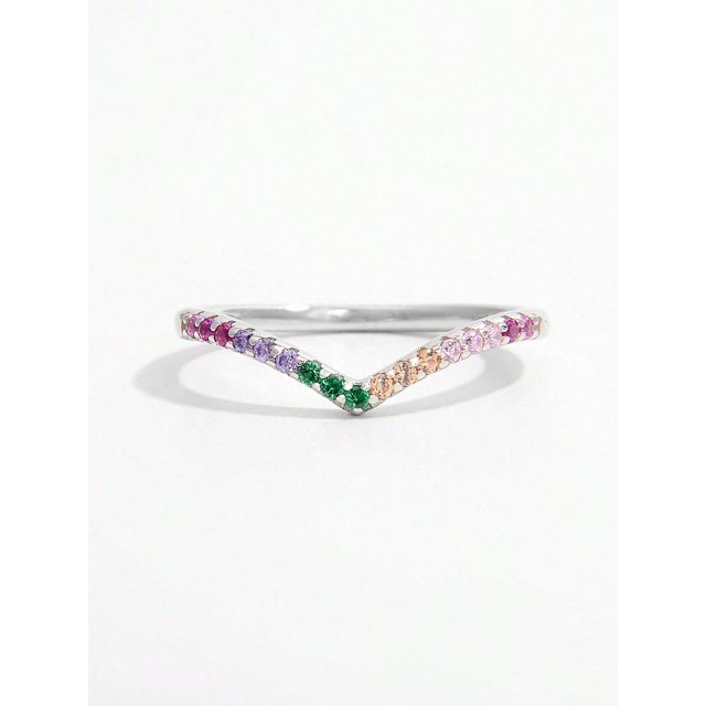 Cubic Zirconia Decor Silver Wedding Band For Women Bridal Wedding Fine Jewelry