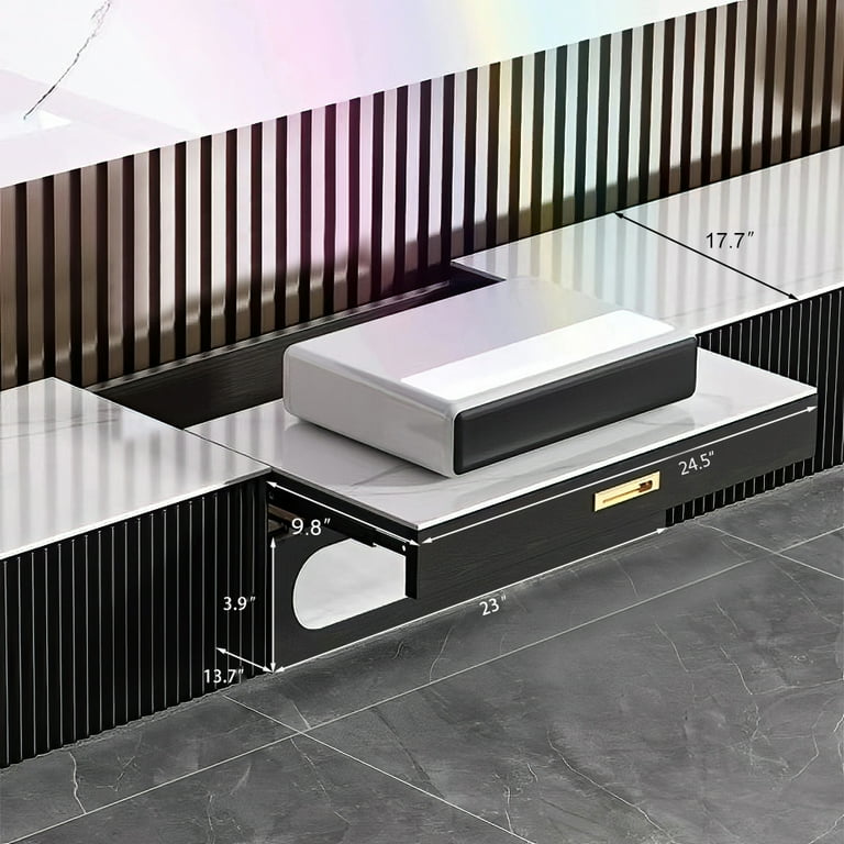 POVISON 78'' Modern TV Stand for Projector, Sintered Stone POVISON 78'' Modern TV Stand for Projector, Sintered Stone