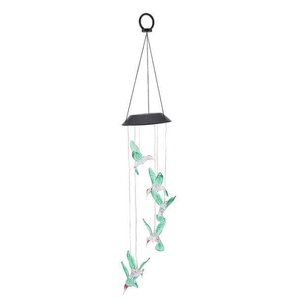 Campana de viento solar Trochilus con luz LED que cambia de color, colgante para decoración de jardín y patio