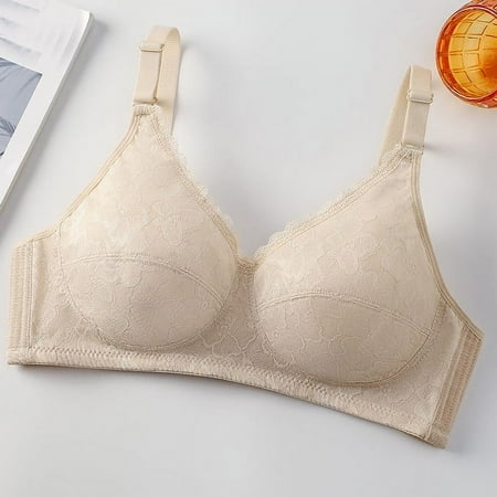 Sheghy Wireless Comfort Bra-Seamless Lightweight Everyday T-Shirt Bra/Ladies Sports Bras Clearance Beige