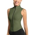 thumbnail image 3 of Women Sleeveless Athletic Tank Top Shirts Full Zip Up Tshirt for Yoga Running Fitness Exercise, 3 of 8